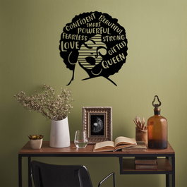 Wallity Love Fearless Smart - 473 Escultura de pared de metal negra